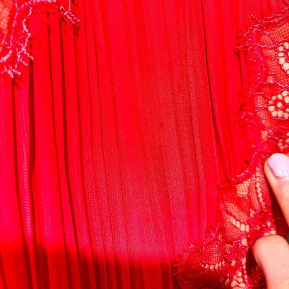 BCBGMAXAZRIA Maryella Coral Pleated Lace High-Low Dress | Size 0 * - Picture 9 of 10